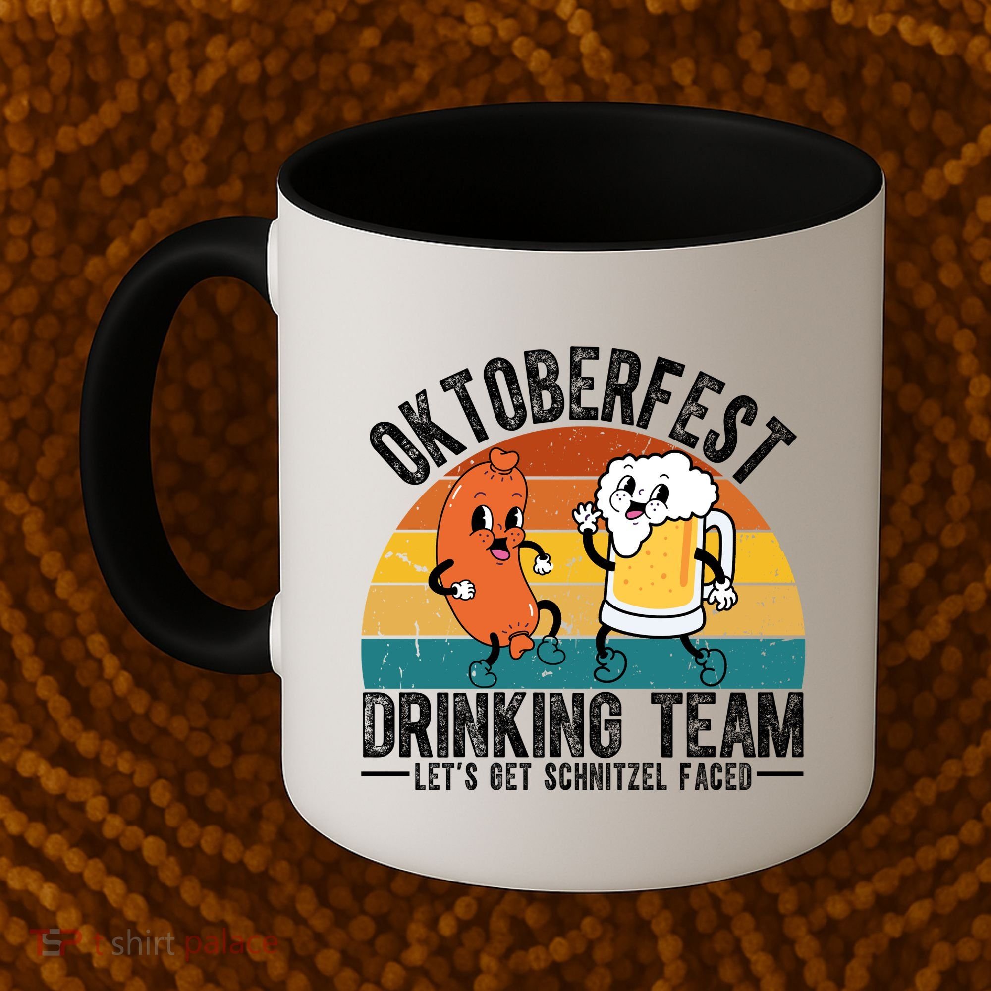 Oktoberfest Drinking Team Lets Get Schnitzel Faced Funny Coffee Mug