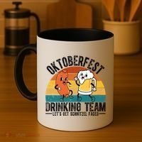 Oktoberfest Drinking Team Lets Get Schnitzel Faced Funny Coffee Mug thumb 4