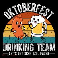 Oktoberfest Drinking Team Lets Get Schnitzel Faced Funny Women's Hoodie thumb 2