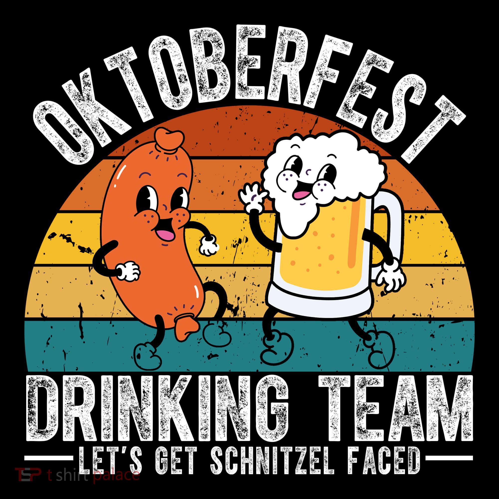 Oktoberfest Drinking Team Lets Get Schnitzel Faced Funny Women's Hoodie