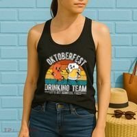 Oktoberfest Drinking Team Lets Get Schnitzel Faced Funny Women's Tank Top thumb 2