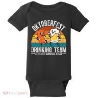 Oktoberfest Drinking Team Lets Get Schnitzel Faced Funny Baby Bodysuit thumb 0