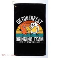 Oktoberfest Drinking Team Lets Get Schnitzel Faced Funny Golf Towel thumb 0