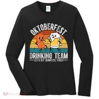 Oktoberfest Drinking Team Lets Get Schnitzel Faced Funny Women's Long Sleeve Shirt thumb 0