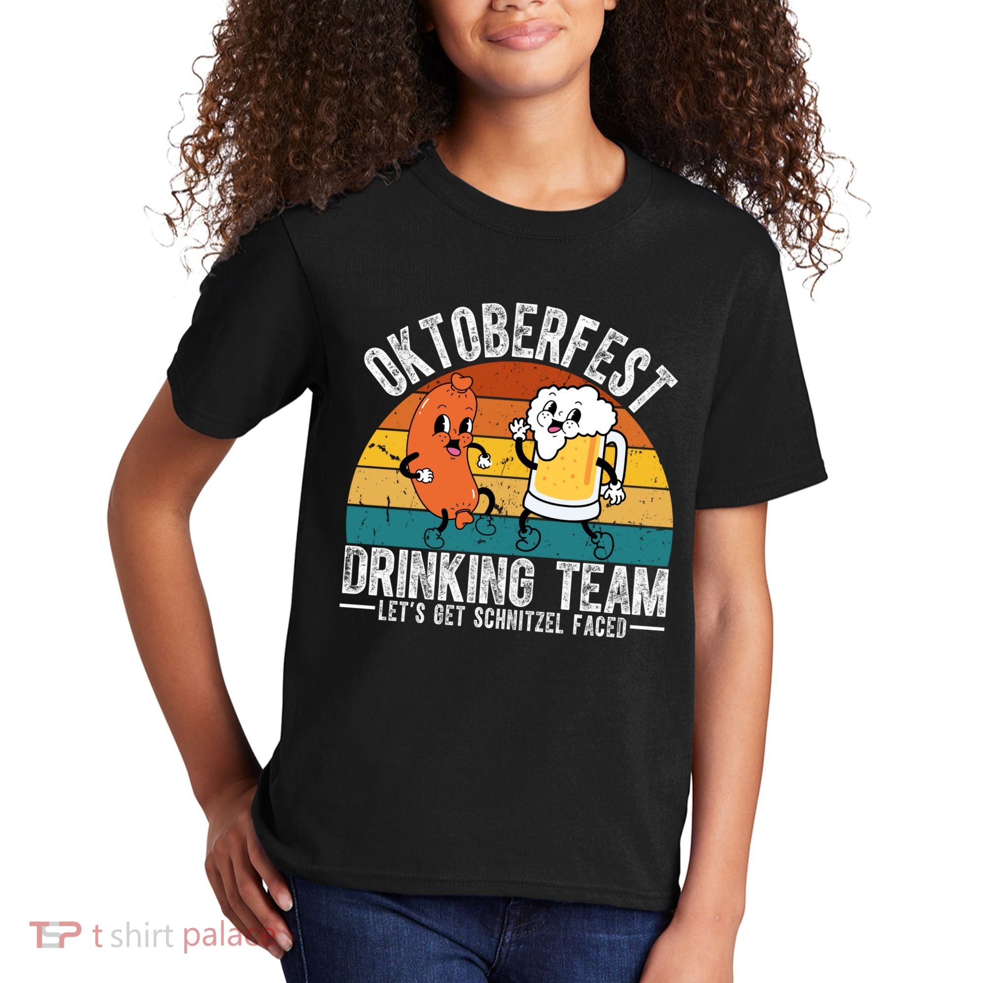 Oktoberfest Drinking Team Lets Get Schnitzel Faced Funny Kids T-Shirt