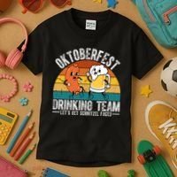 Oktoberfest Drinking Team Lets Get Schnitzel Faced Funny Kids T-Shirt thumb 3