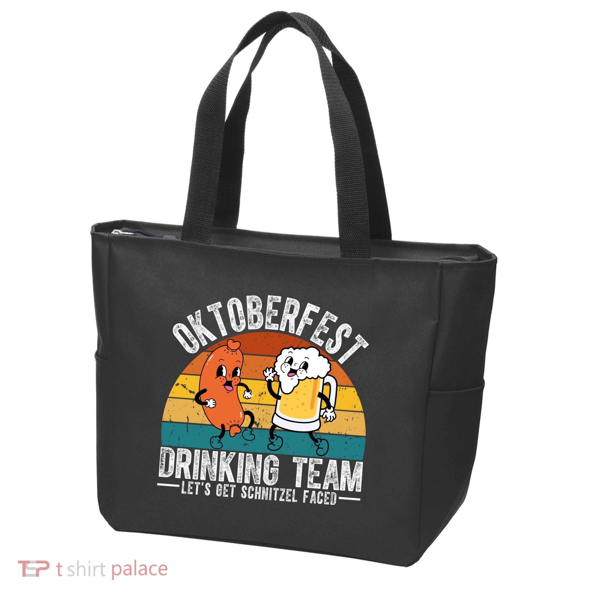 Oktoberfest Drinking Team Lets Get Schnitzel Faced Funny Tote Bag