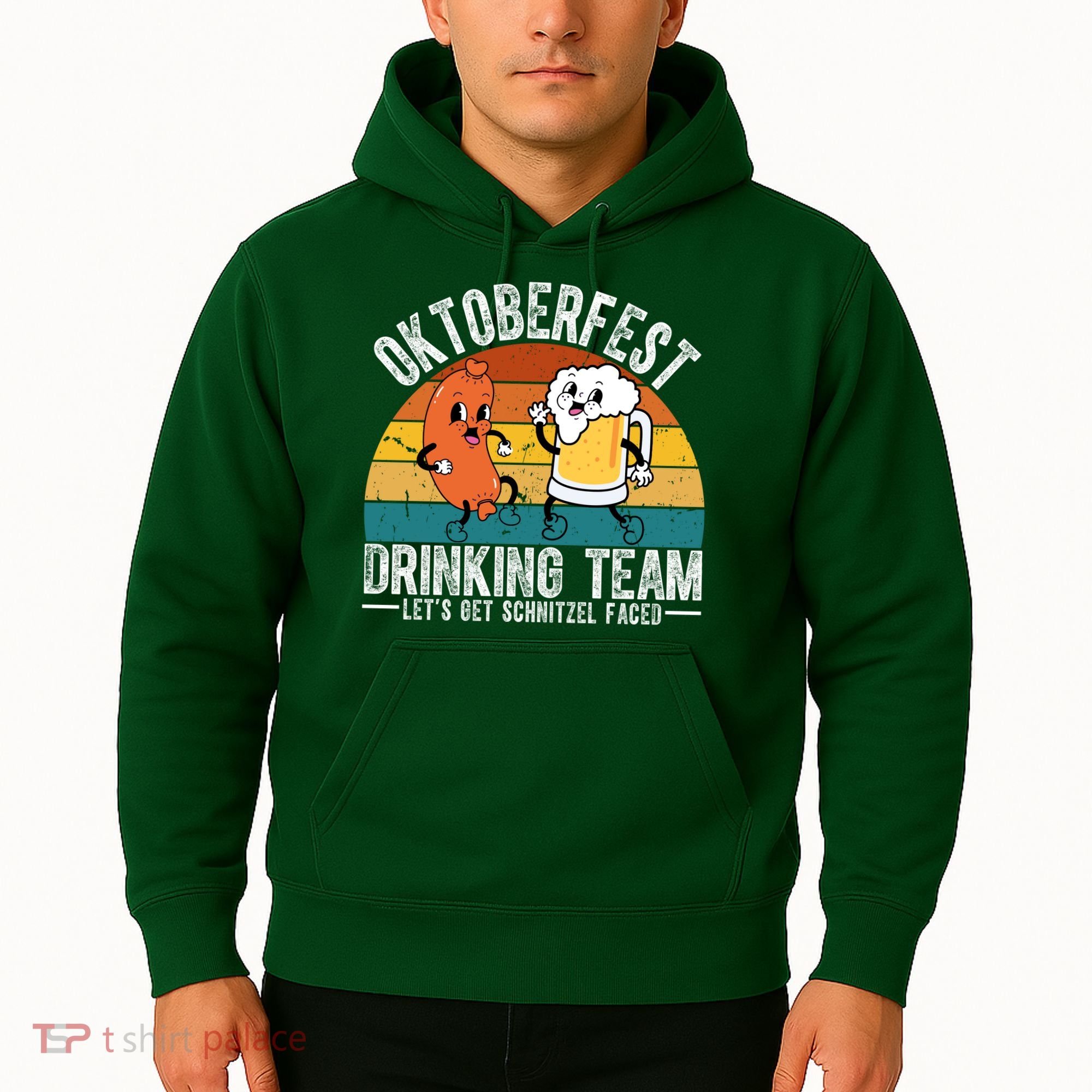 Oktoberfest Drinking Team Lets Get Schnitzel Faced Funny Hoodie