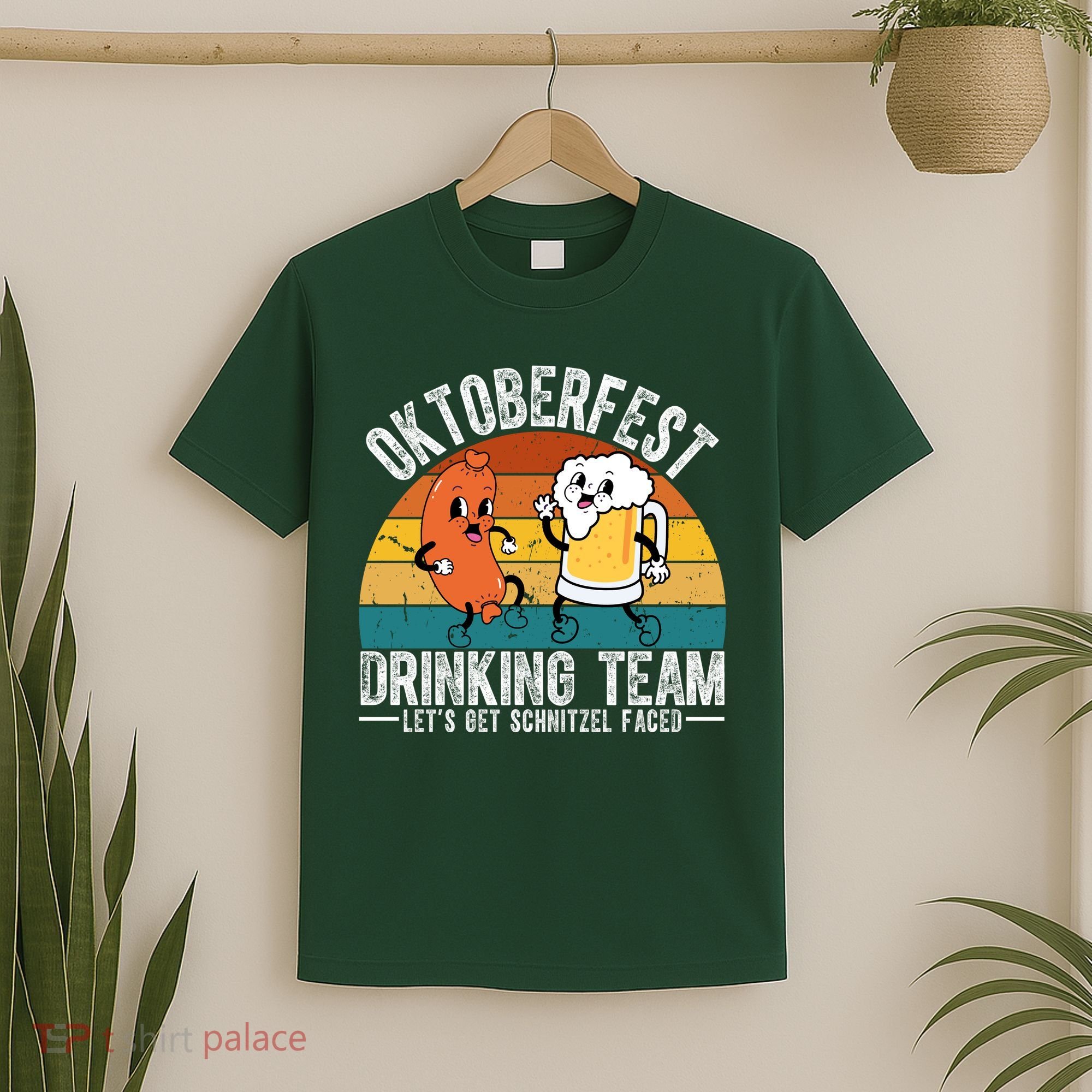 Oktoberfest Drinking Team Lets Get Schnitzel Faced Funny T-Shirt
