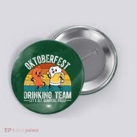 Oktoberfest Drinking Team Lets Get Schnitzel Faced Funny Button thumb 0