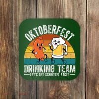Oktoberfest Drinking Team Lets Get Schnitzel Faced Funny Coaster thumb 0