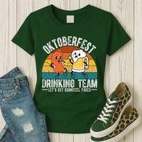 Oktoberfest Drinking Team Lets Get Schnitzel Faced Funny Women's T-Shirt thumb 3