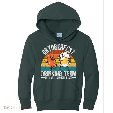 Oktoberfest Drinking Team Lets Get Schnitzel Faced Funny Kids Hoodie