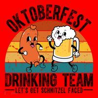 Oktoberfest Drinking Team Lets Get Schnitzel Faced Funny Santa Hat thumb 1