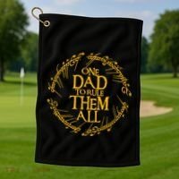 One Dad To Rule Them All Fathers Day Golf Towel thumb 1