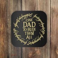 One Dad To Rule Them All Funny Fantasy Nerd Coaster thumb 0