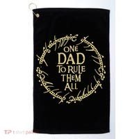 One Dad To Rule Them All Funny Fantasy Nerd Golf Towel thumb 0