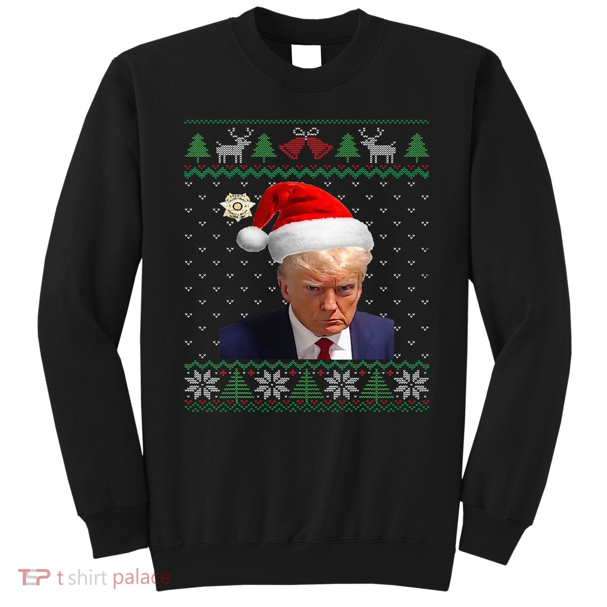 Official Donald Trump Mug Shot Ugly Christmas Sweatshirt