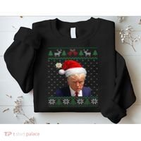 Official Donald Trump Mug Shot Ugly Christmas Sweatshirt thumb 2