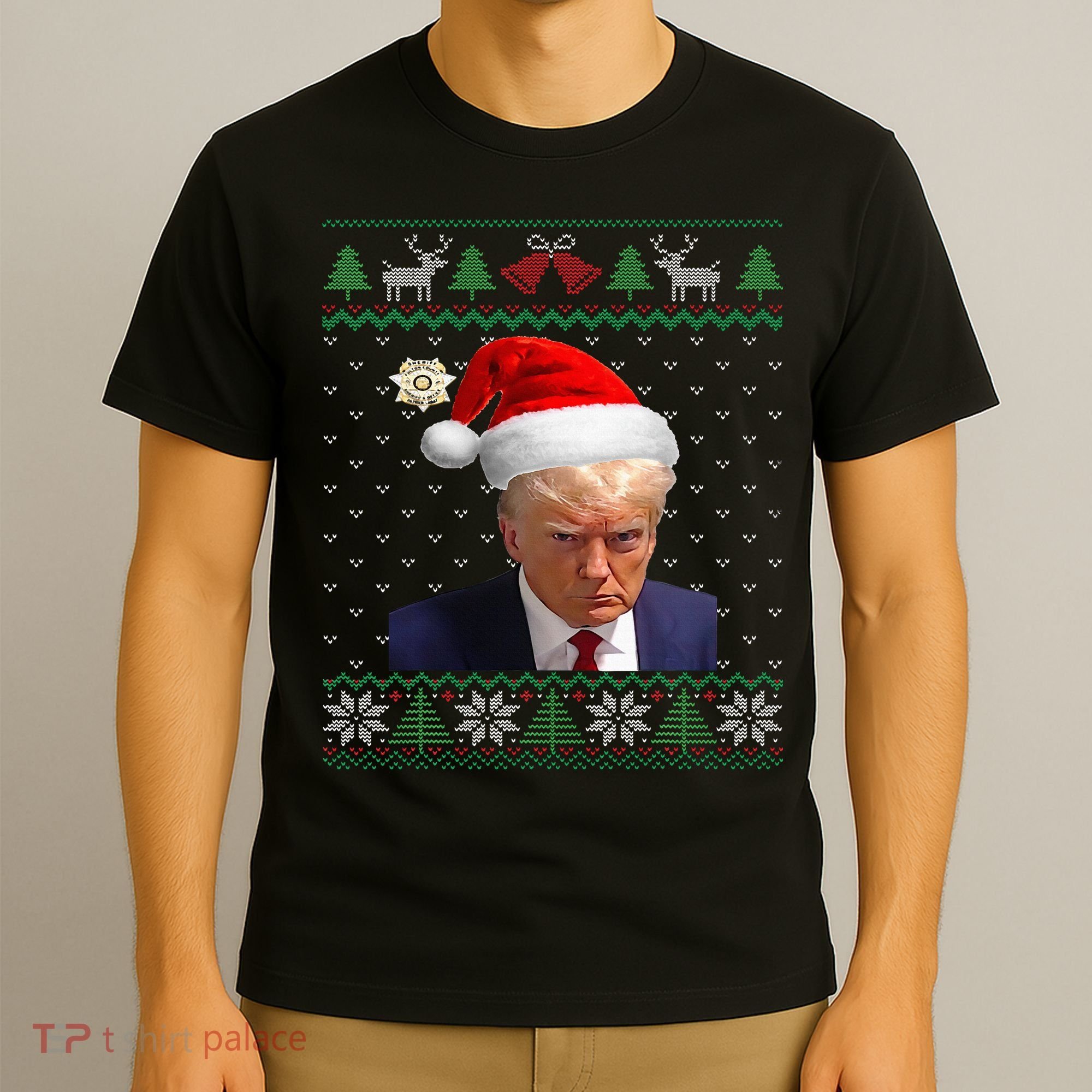 Official Donald Trump Mug Shot Ugly Christmas T-Shirt