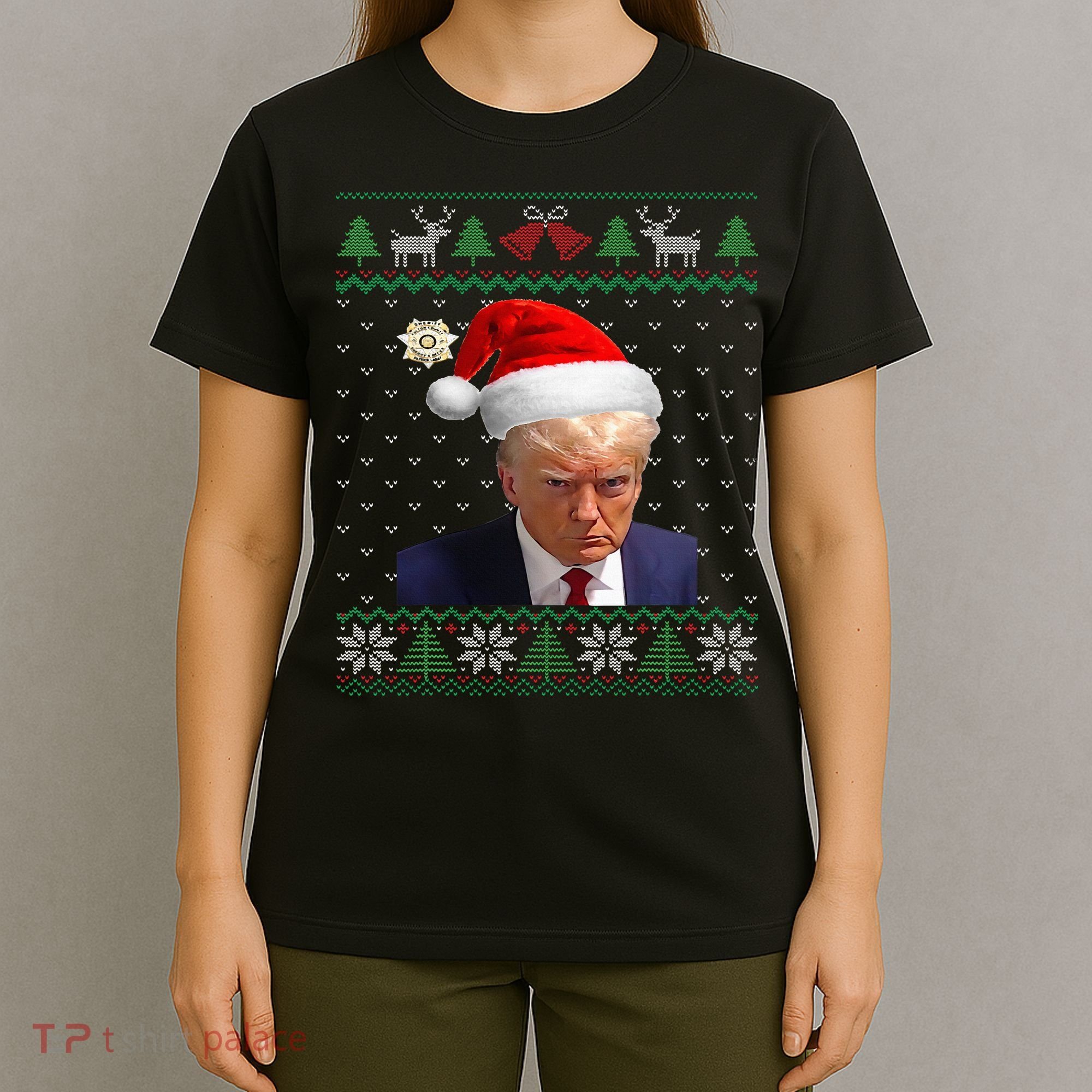 Official Donald Trump Mug Shot Ugly Christmas T-Shirt