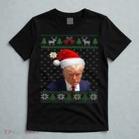 Official Donald Trump Mug Shot Ugly Christmas T-Shirt thumb 5