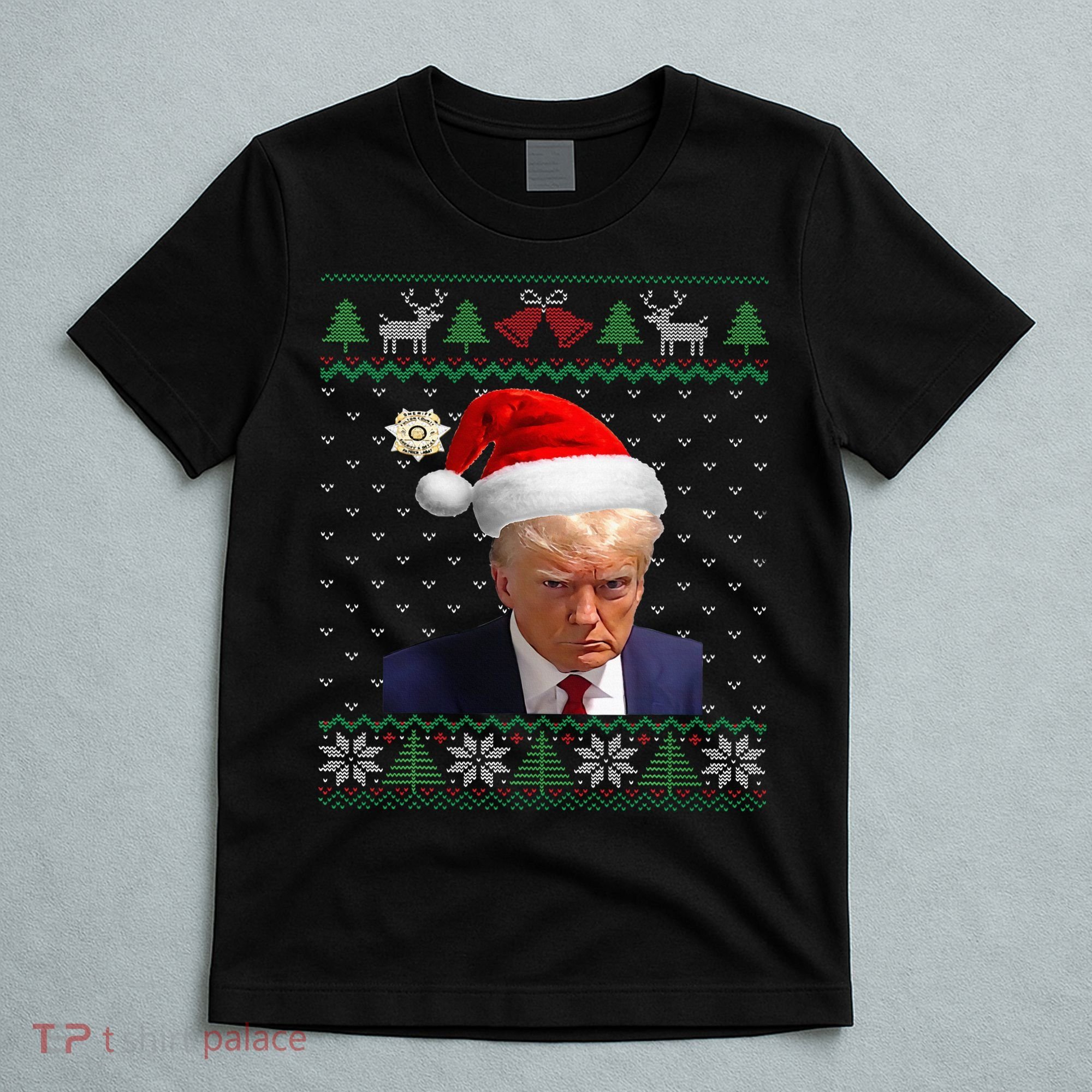 Official Donald Trump Mug Shot Ugly Christmas T-Shirt