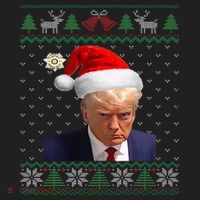 Official Donald Trump Mug Shot Ugly Christmas Beanie thumb 2