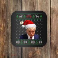 Official Donald Trump Mug Shot Ugly Christmas Coaster thumb 0
