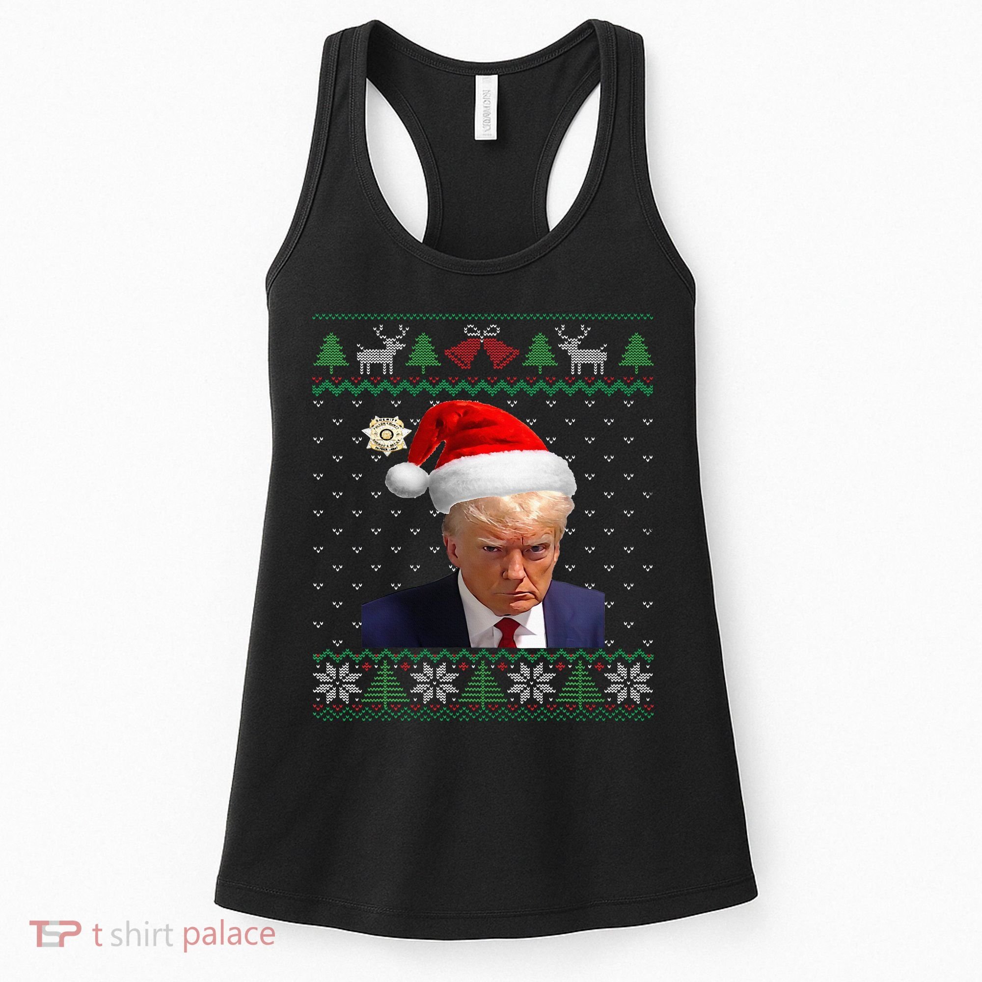 Official Donald Trump Mug Shot Ugly Christmas Women's Tank Top