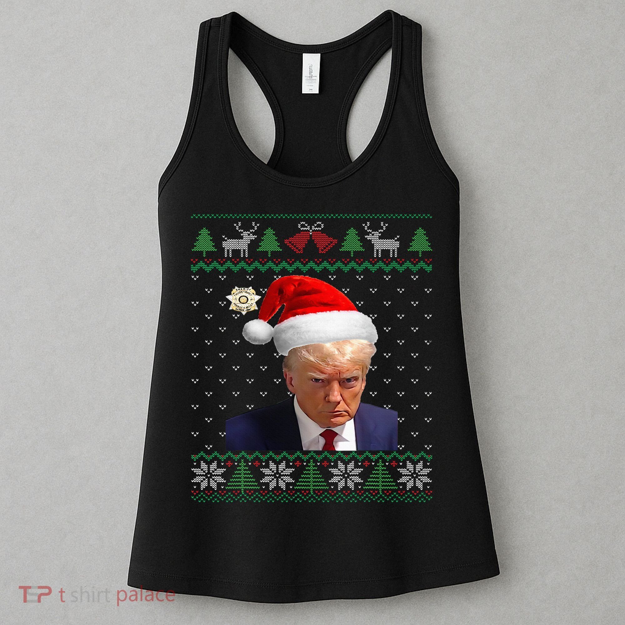 Official Donald Trump Mug Shot Ugly Christmas Women's Tank Top