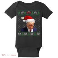 Official Donald Trump Mug Shot Ugly Christmas Baby Bodysuit thumb 0