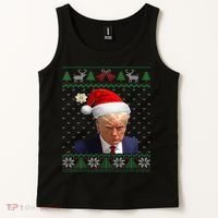 Official Donald Trump Mug Shot Ugly Christmas Tank Top thumb 2