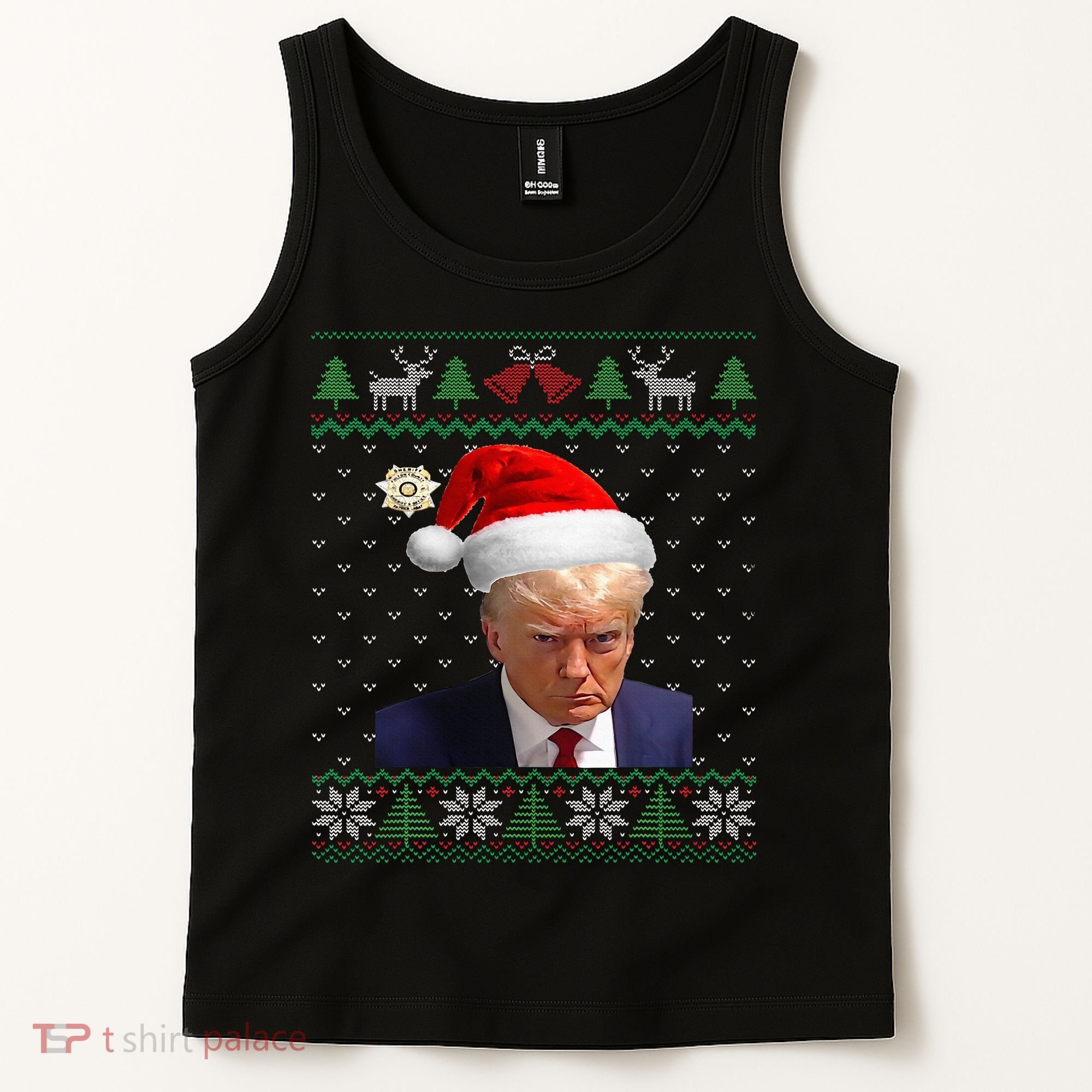 Official Donald Trump Mug Shot Ugly Christmas Tank Top