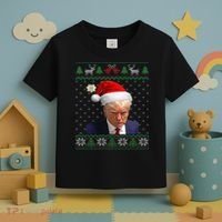 Official Donald Trump Mug Shot Ugly Christmas Toddler T-Shirt thumb 3
