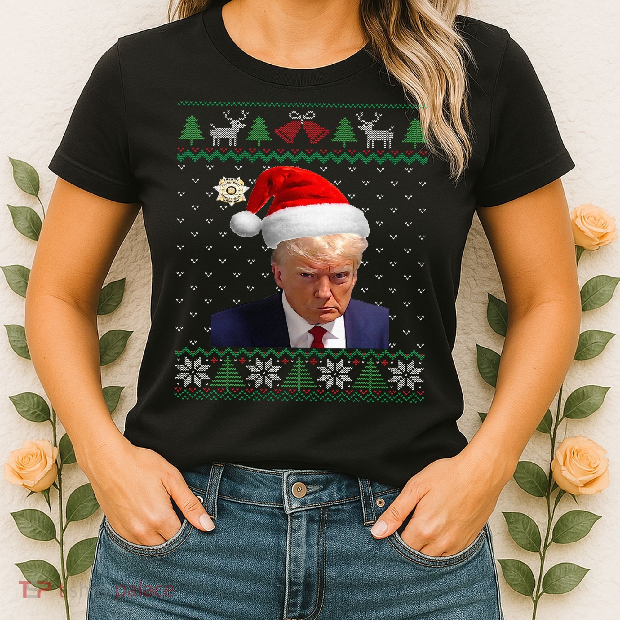 Official Donald Trump Mug Shot Ugly Christmas Women's T-Shirt