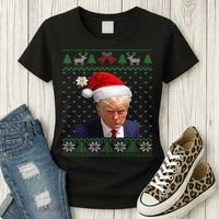 Official Donald Trump Mug Shot Ugly Christmas Women's T-Shirt thumb 3