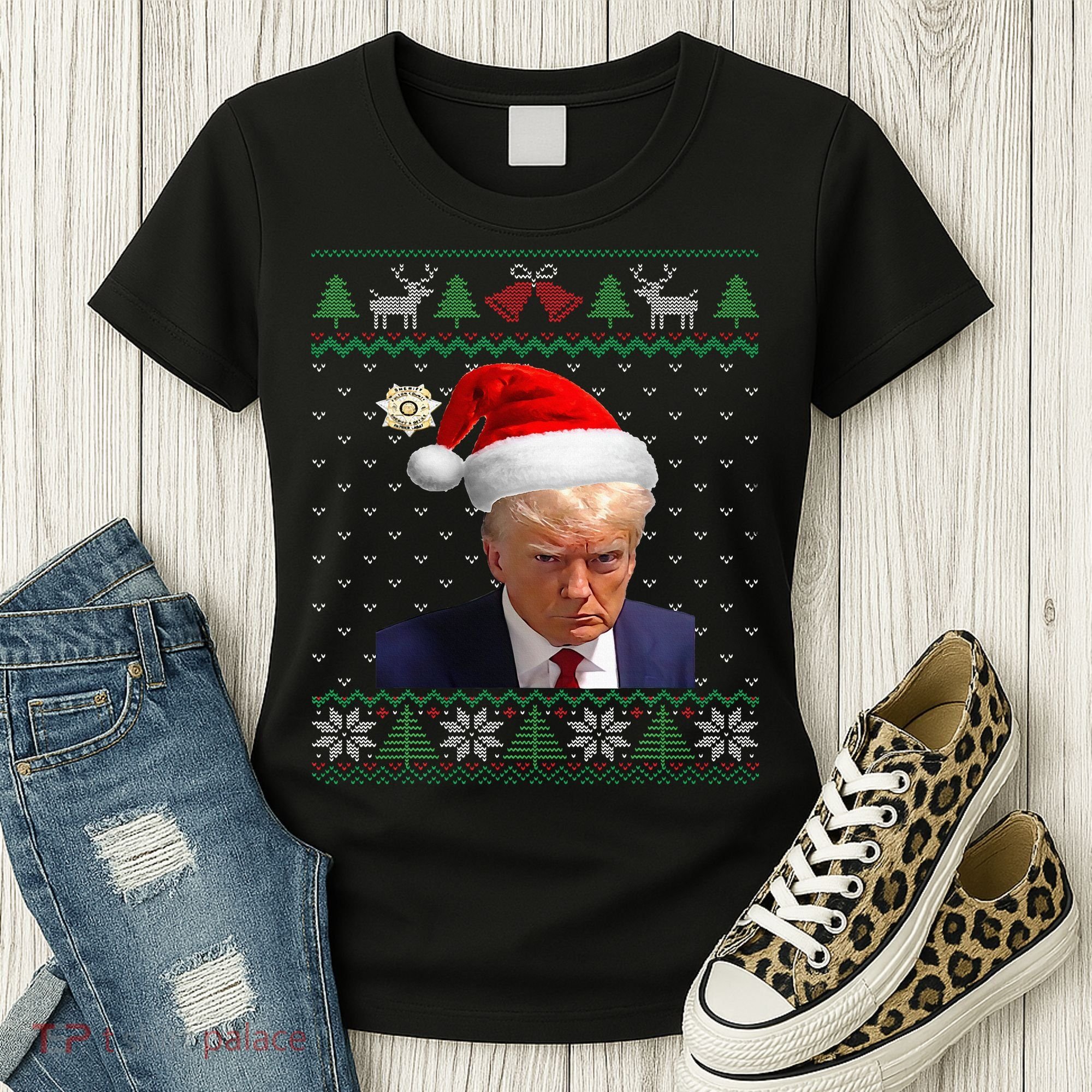 Official Donald Trump Mug Shot Ugly Christmas Women's T-Shirt
