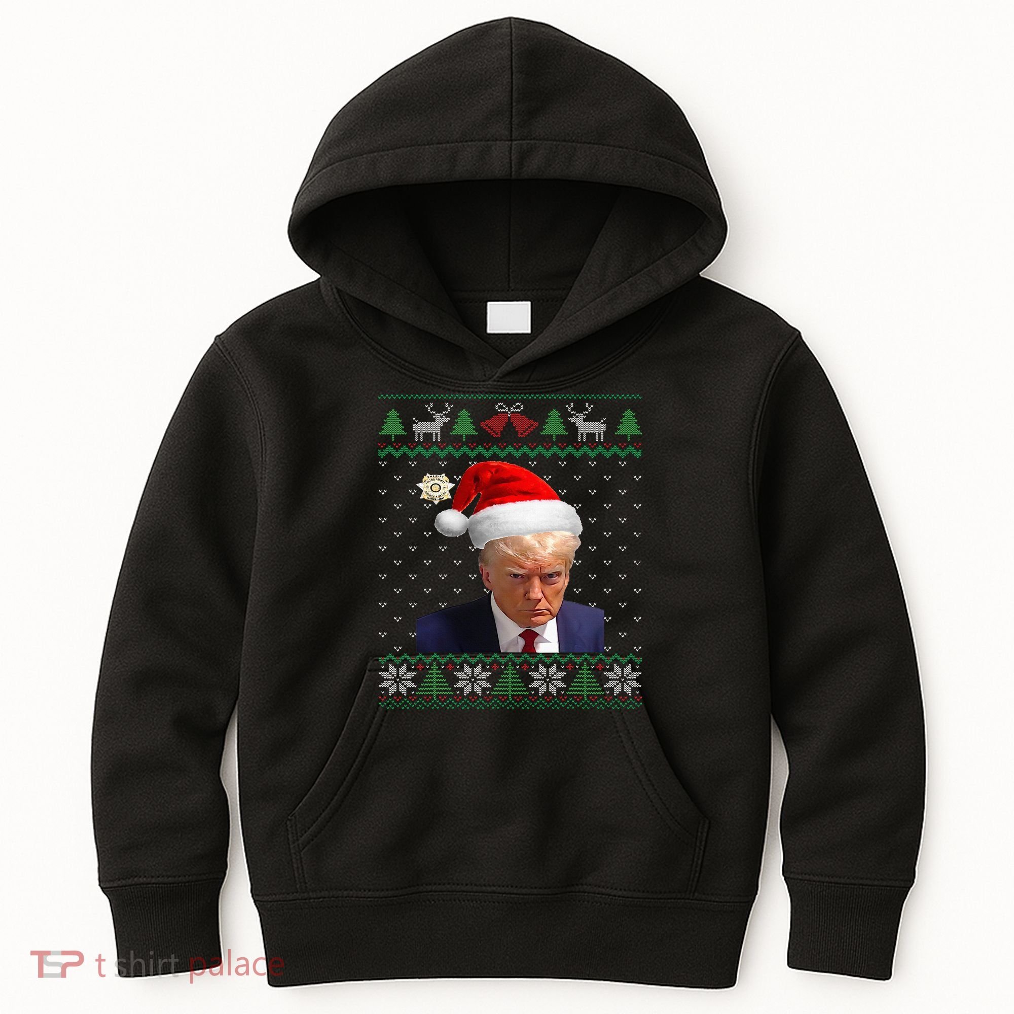 Official Donald Trump Mug Shot Ugly Christmas Kids Hoodie