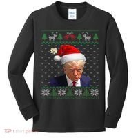 Official Donald Trump Mug Shot Ugly Christmas Kids Long Sleeve Shirt thumb 0