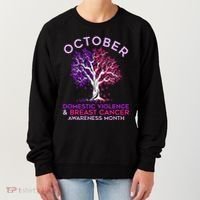 October Domestic Violence & Breast Cancer Awareness Month Women's Sweatshirt thumb 0