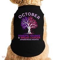 October Domestic Violence & Breast Cancer Awareness Month Doggie Tank thumb 0