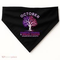 October Domestic Violence & Breast Cancer Awareness Month USA-Made Doggie Bandana thumb 0