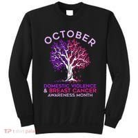 October Domestic Violence & Breast Cancer Awareness Month Sweatshirt thumb 0