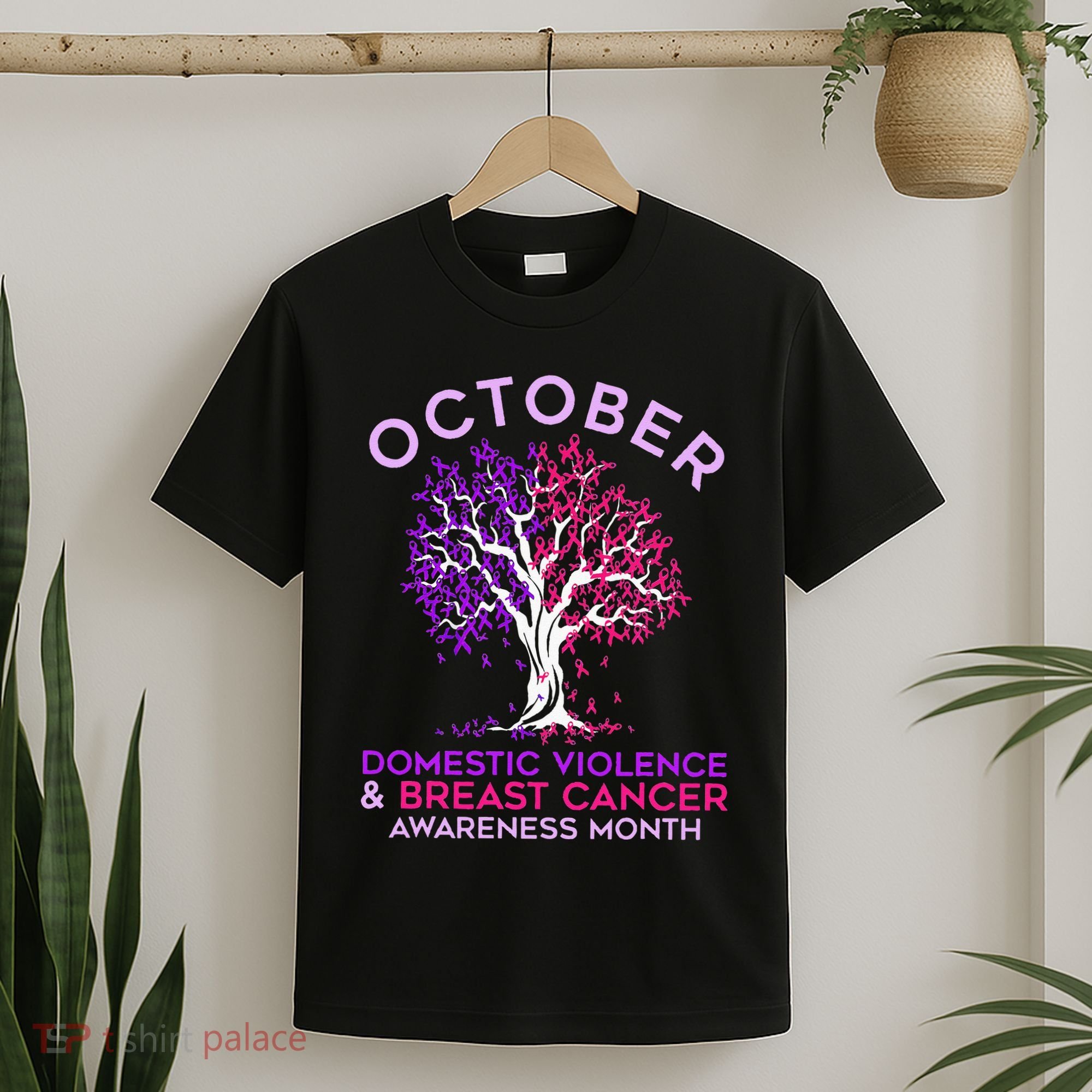 October Domestic Violence & Breast Cancer Awareness Month T-Shirt