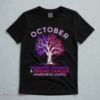 October Domestic Violence & Breast Cancer Awareness Month T-Shirt thumb 5