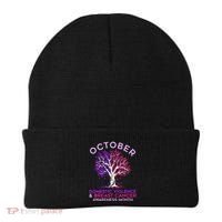 October Domestic Violence & Breast Cancer Awareness Month Beanie thumb 0