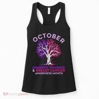 October Domestic Violence & Breast Cancer Awareness Month Women's Tank Top thumb 0