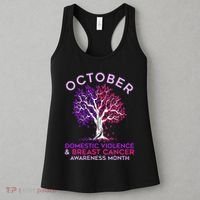October Domestic Violence & Breast Cancer Awareness Month Women's Tank Top thumb 3