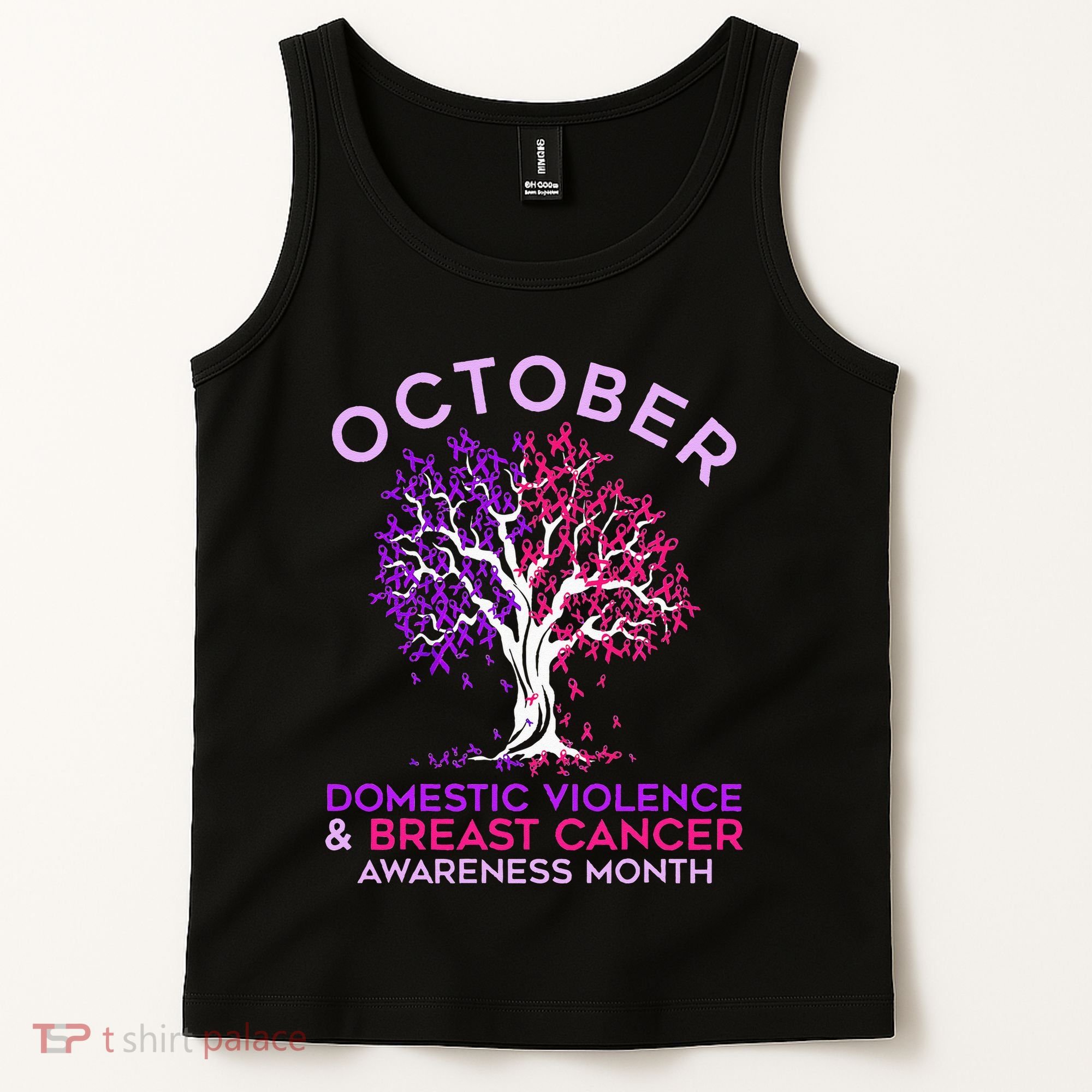 October Domestic Violence & Breast Cancer Awareness Month Tank Top